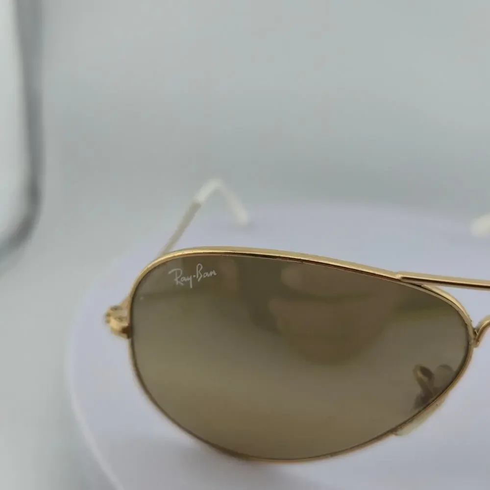 Ray Ban RB 3025 001/3K Aviator Large Metal Gold Brown White